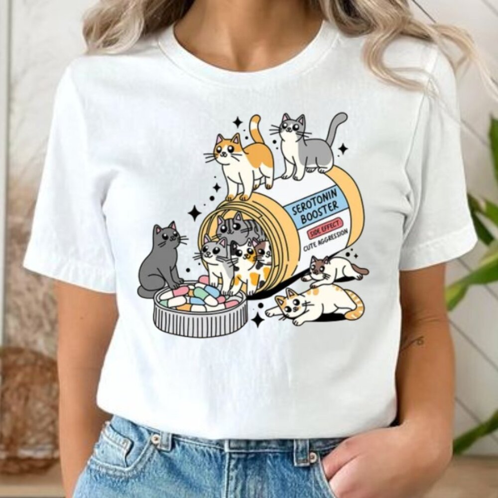 Retro Antidepressant Cat Mom Tee shirt, Cat Mom Shirt, Funny Cats Shirt